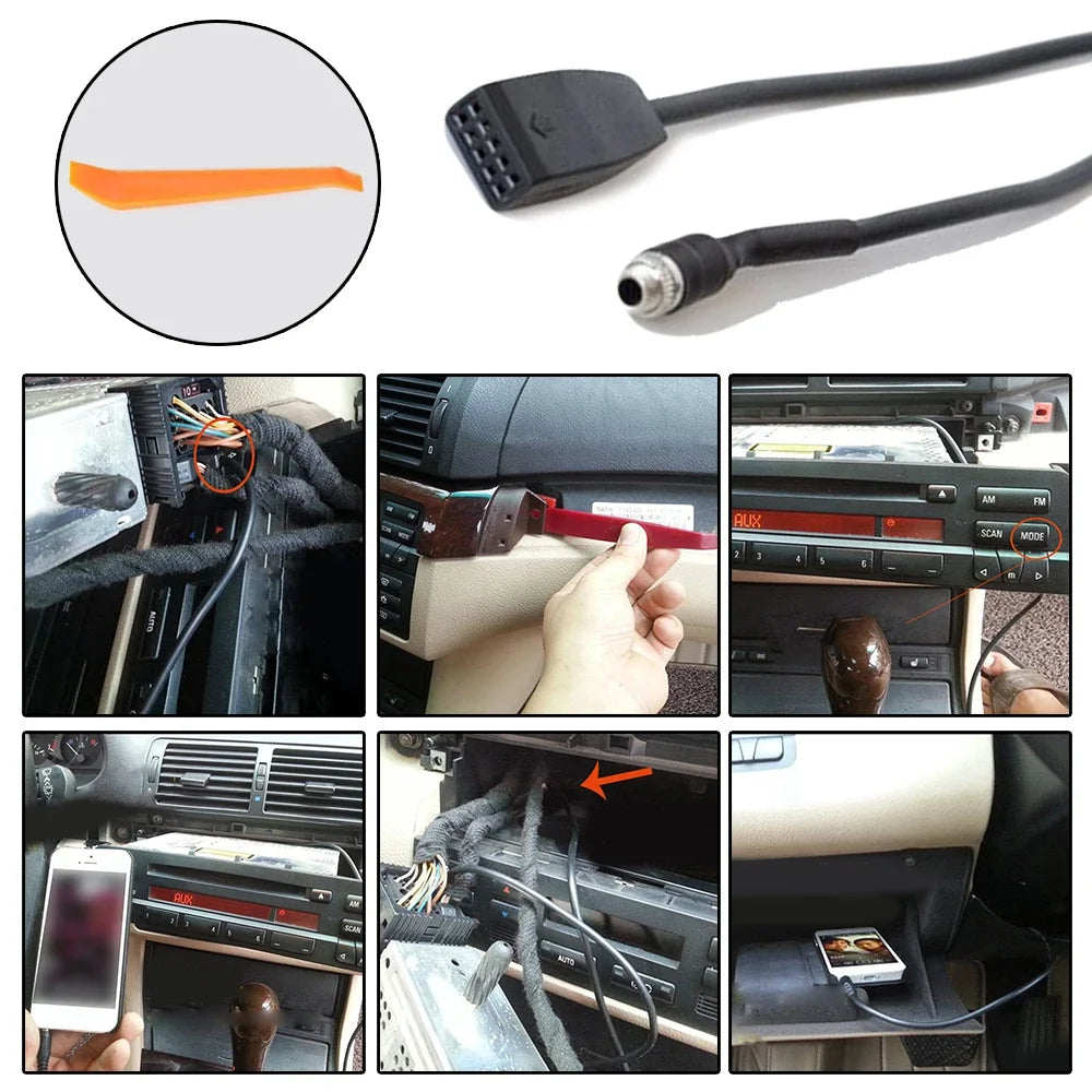 3 5mm AUX Input Cable Adapter For For For For BMW E39 E53 E46 Car MP3 Radio With Switch And Convenient Portable Design Oasis Select