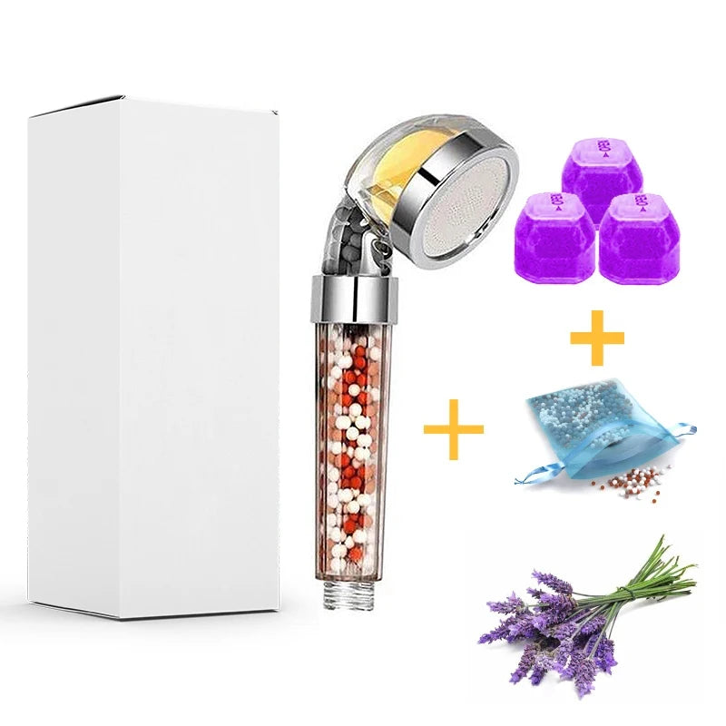 Shower Head With Vitamin C,High Pressure Shower Head Water Saving,SPA Shower Head,Water Massage Shower Bathroom Accessories Oasis Select Lavender Comb