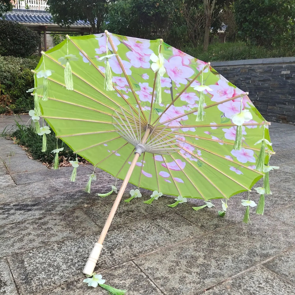 Antique Hanfu Fringe Umbrella Performance Photo Props Dance Silk