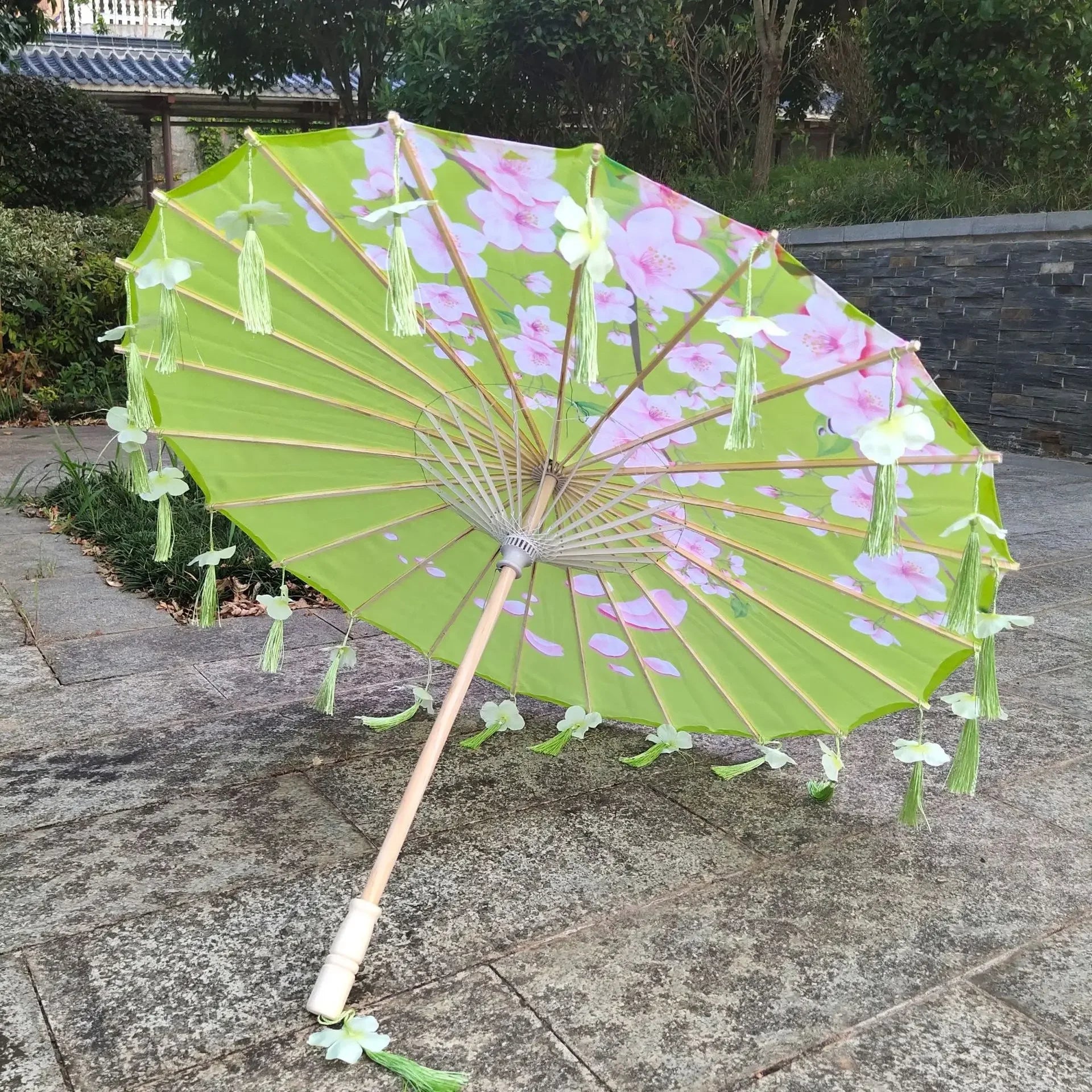 Antique Hanfu Fringe Umbrella Performance Photo Props Dance Silk