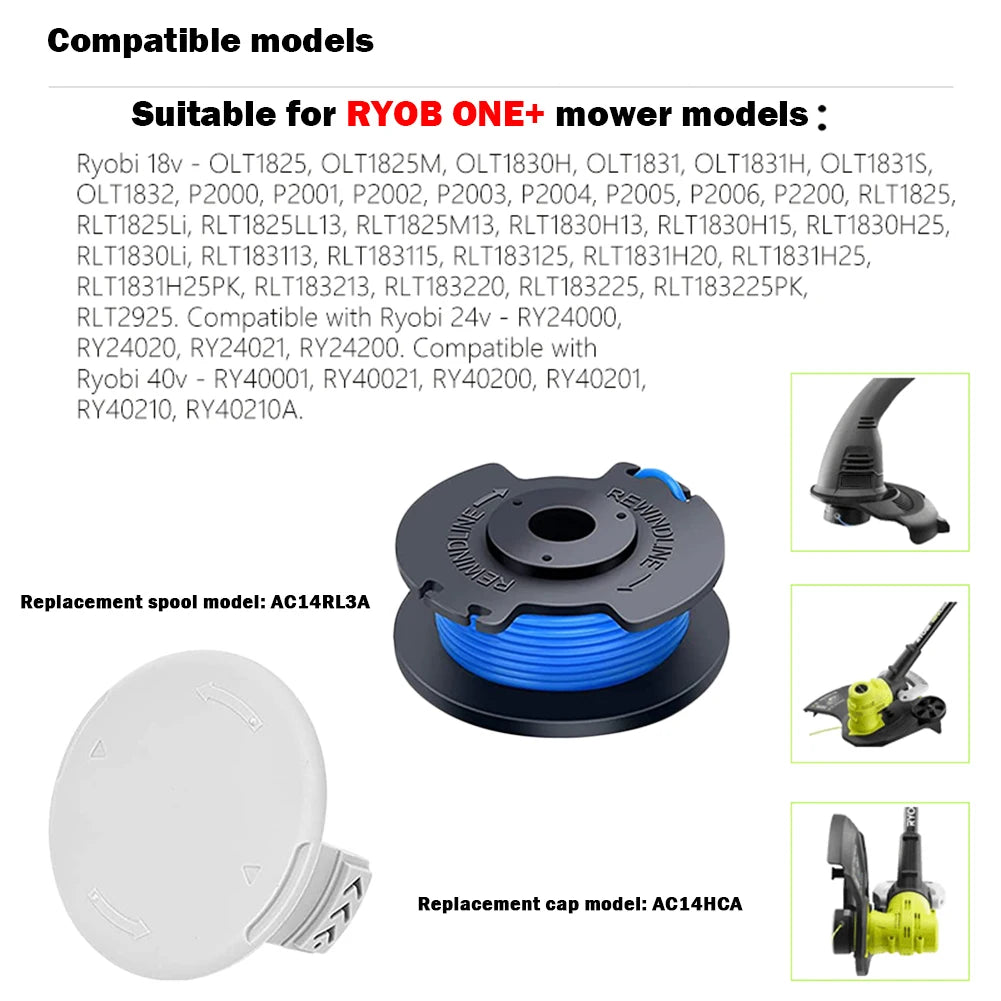 Ryobi AC14RL3A AC14HCA Replacement String Trimmer Spool & Cap Trimmer Spool & Cap Oasis Select
