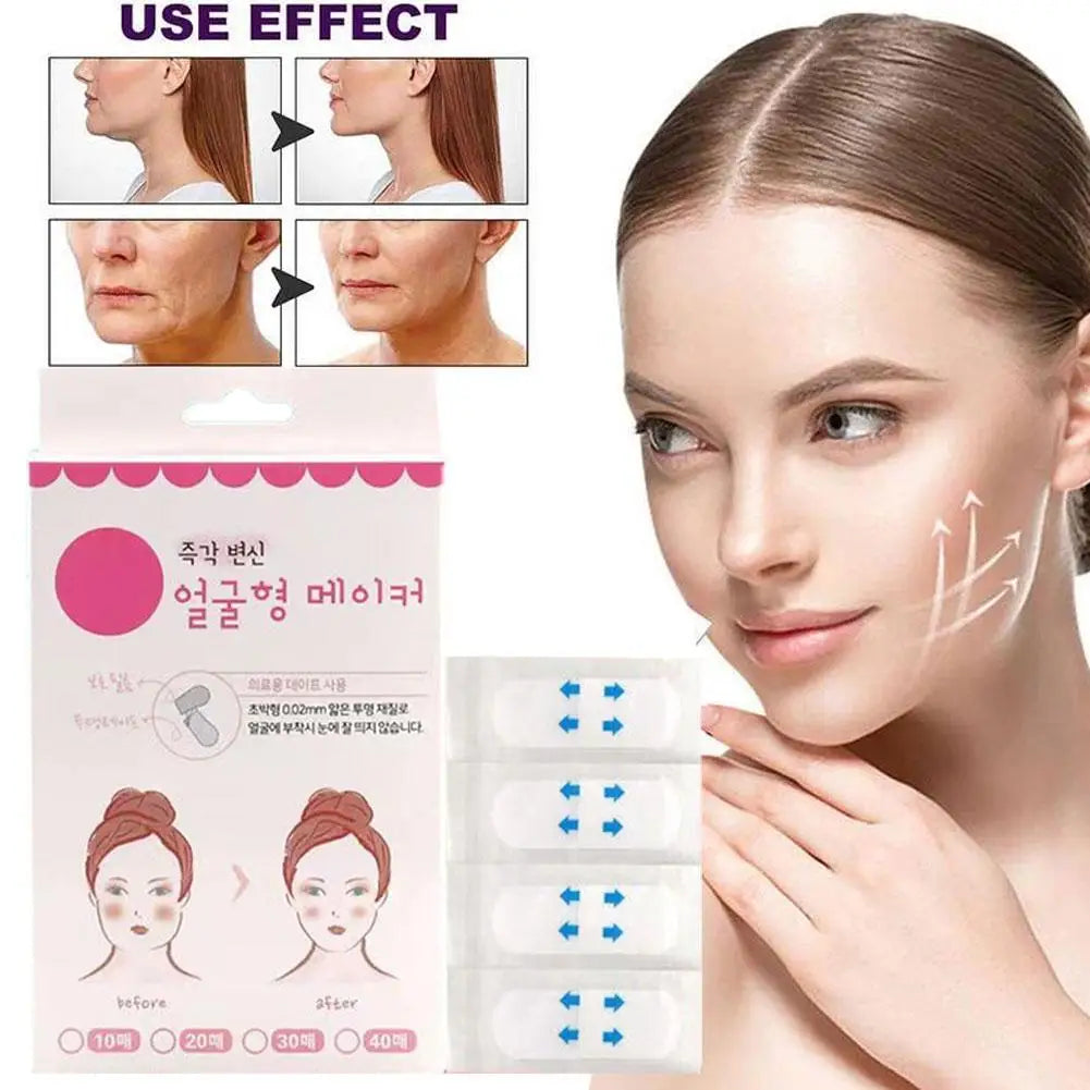 V-shaped Face 40 Stickers dhesive Tape Invisible Transparent Sticker Lift Firming The Chin Face Cosmetic Tape Beauty Patches Oasis Select
