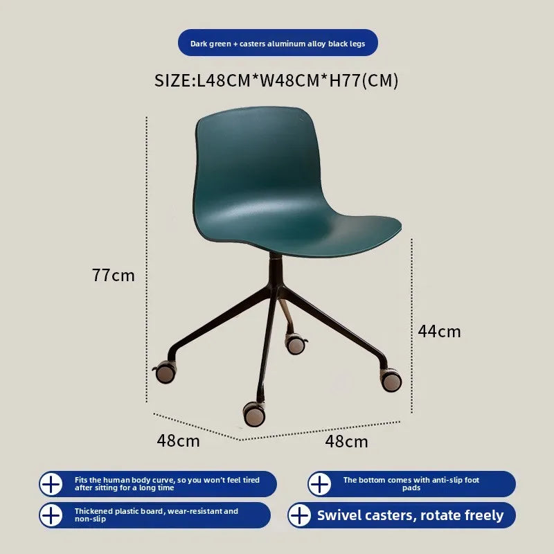 Nordic dining chair household simple small apartment ins creative backrest chair cafe milk tea shop casual solid wood chair Oasis Select Dark green 2 pieces 1