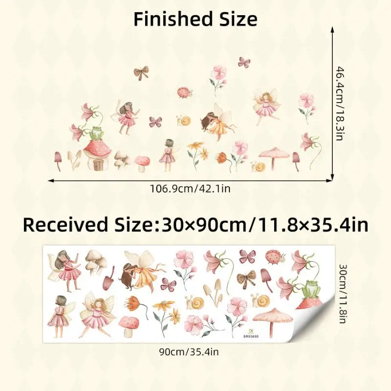 Colourful Fairy Wall Stickers – Girls Room & Playroom Decals