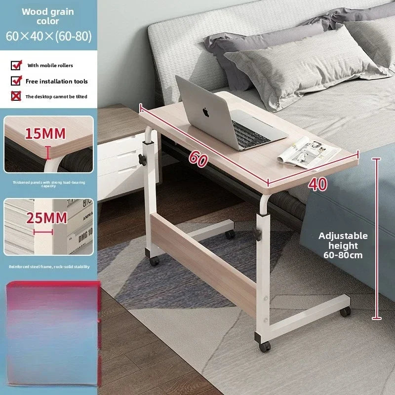 Multi-functional Household GoodsRemovable Bedside Table Lifting Table Lazy Computer Table Oasis Select Wood grain-B