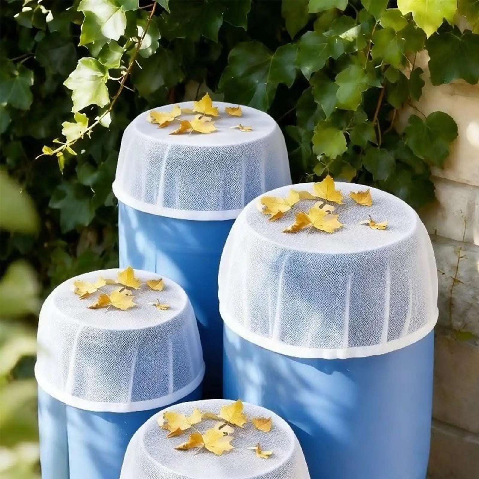 Mesh Cover for Rain Barrel Rain Barrels Screen Water Bucket Covers Netto Leaves and Debris Out Rain Collection for Garden Patio Oasis Select