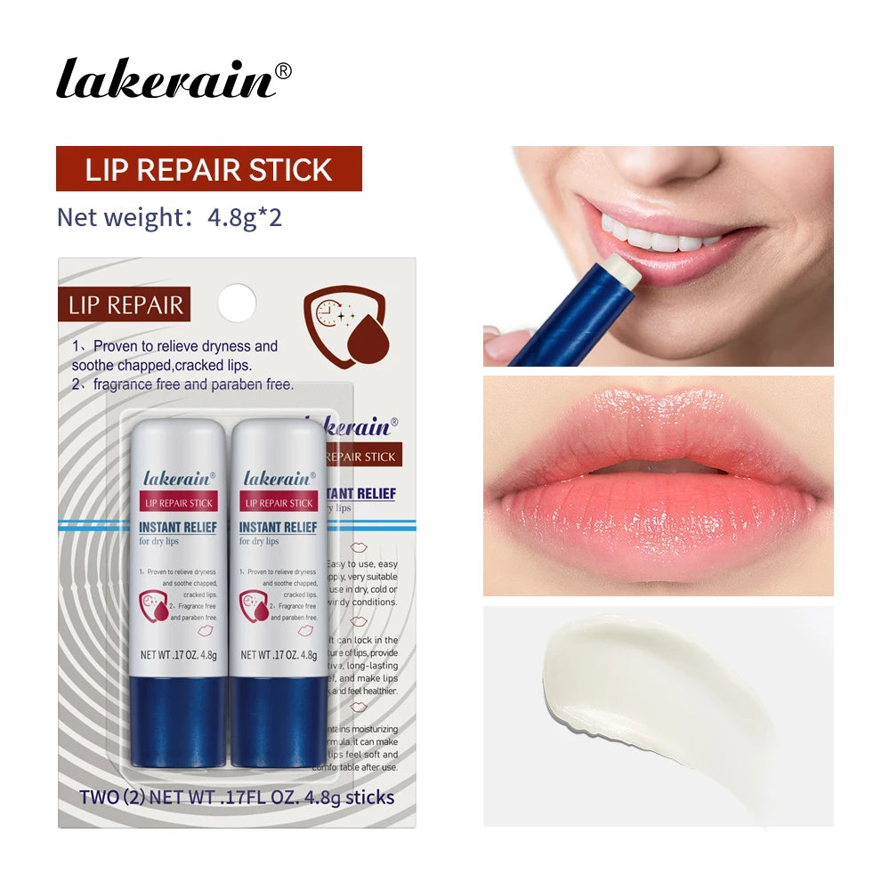 Lakerain Lip Repair Stick 2 Packs Quick Relief Of Dry Moisturizing And Smoothing lip Lines Lip Balm Soothes Chapping Lipstick Oasis Select