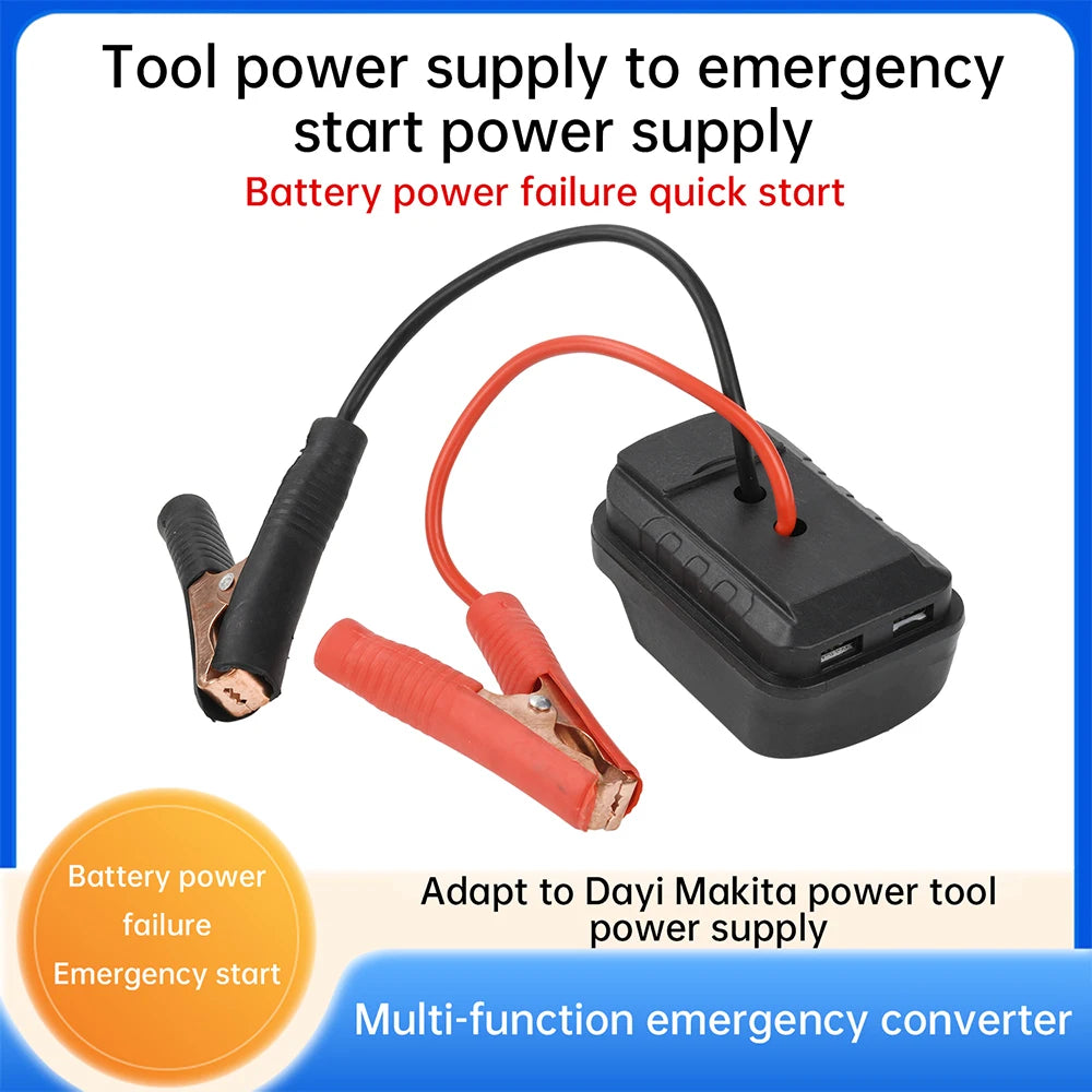 Car Lithium Battery Converter Charger Clip Auto Igniter Jump Starter For Booster Cable Adapter Emergency Power DIY Tools Oasis Select
