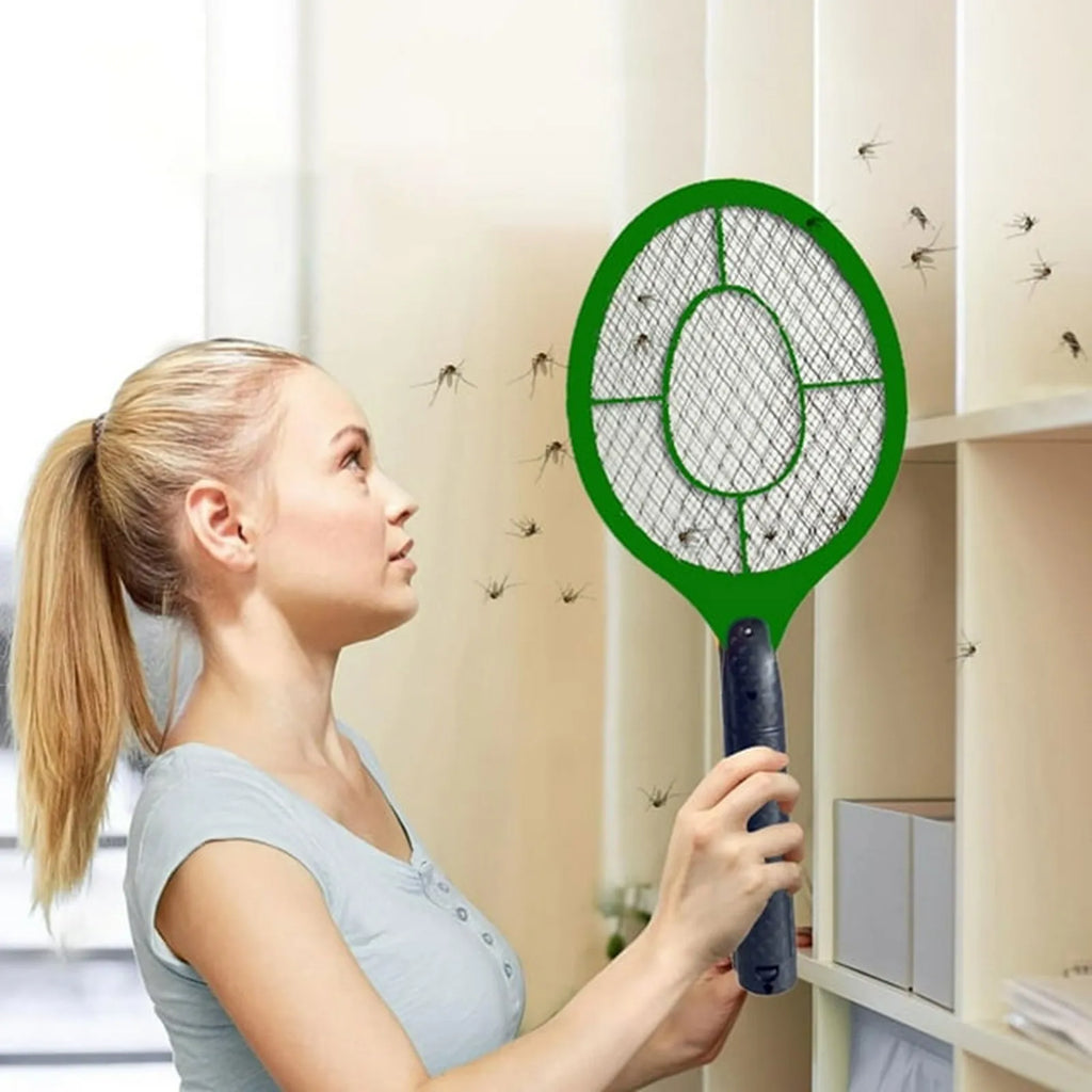 2in1 Insect Racket Electric Mosquito Killer Outdoor/Indoor Electric Household Insects Killer Tool (Not Included Batteries） Oasis Select Green