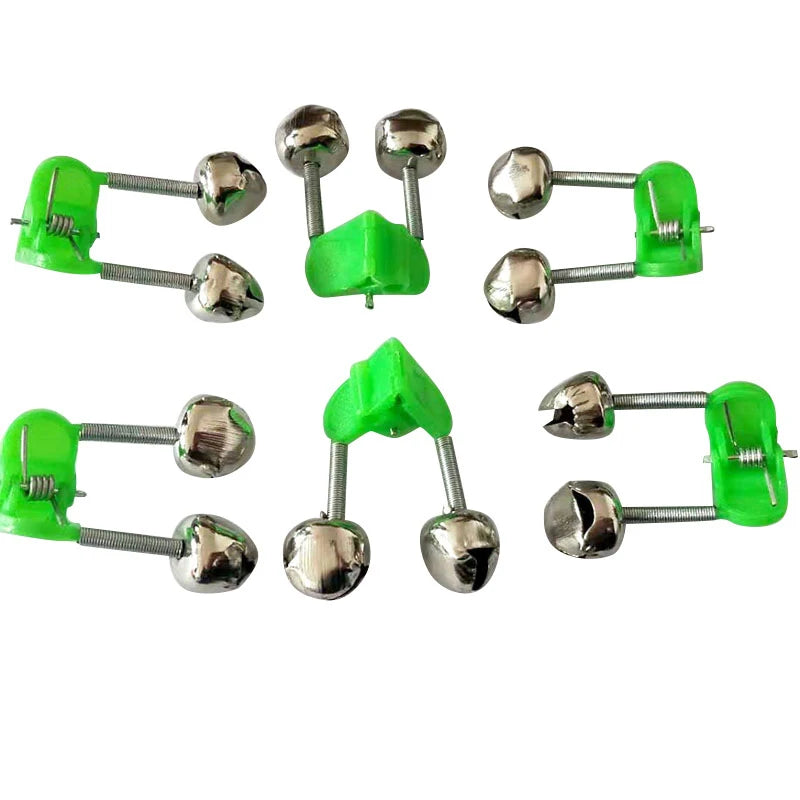 10Pcs Fishing Bite Alarms Fishing Rod Stalk Bells Clamp Tip ABS Fishing Rod Bell Rod Clamp Oasis Select