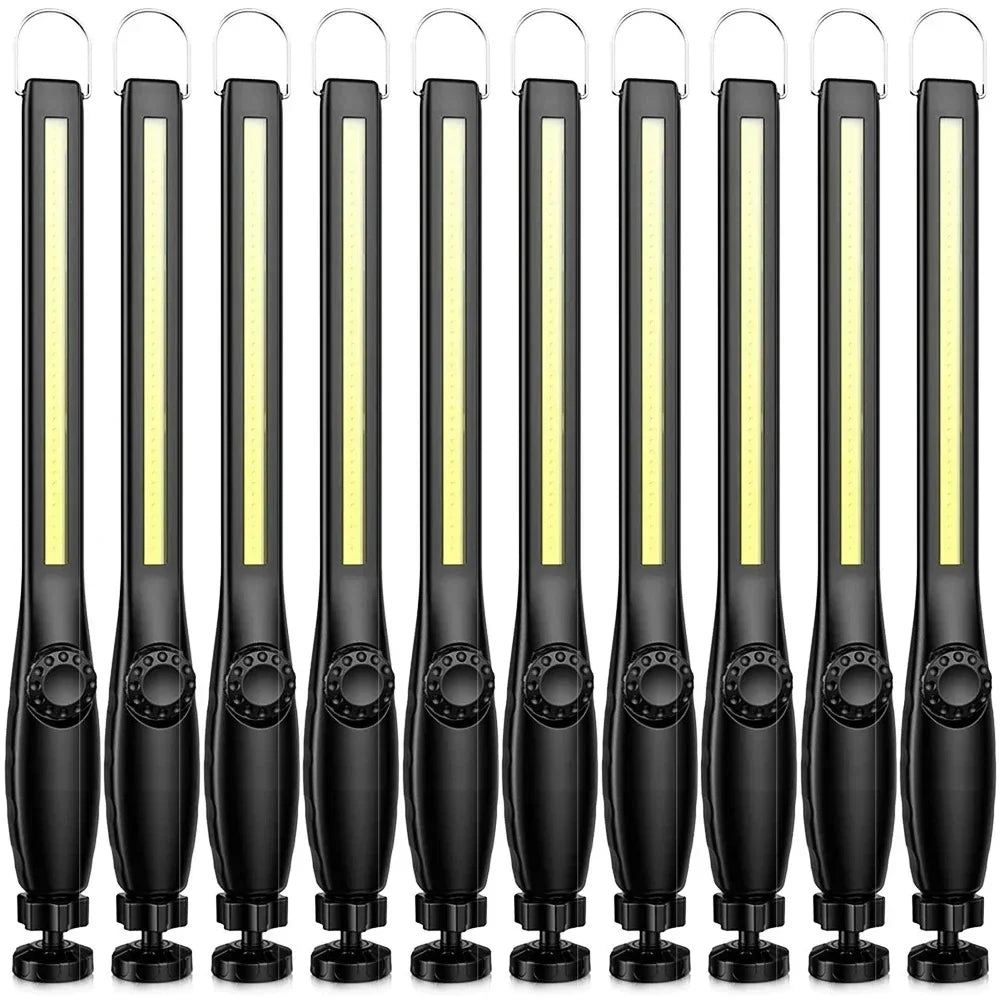 1-10PCS COB LED Flashlight Magnetic Work Light USB Rechargeable Torch Portable Lantern Inspection Light Camping Car Repair Lamp Oasis Select 10PCS