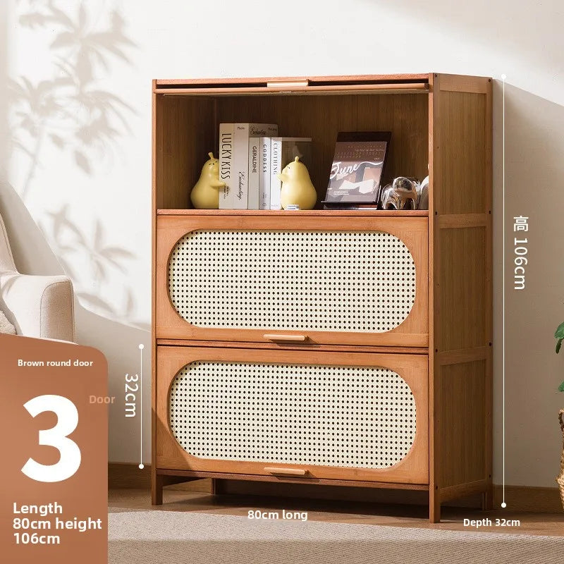 Floor-to-ceiling bookcase home living room children's wall multi-layer storage cabinet storage cabinet simple bedroom Oasis Select 80 long three doors
