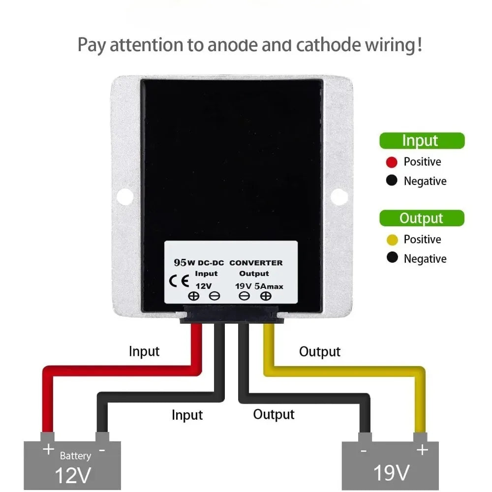 DC/DC Converter 12V Step Up to 19V 5A 95W Voltage Regulator Power Adapter Voltage Booster Power Supply Module Boost Transformer Oasis Select