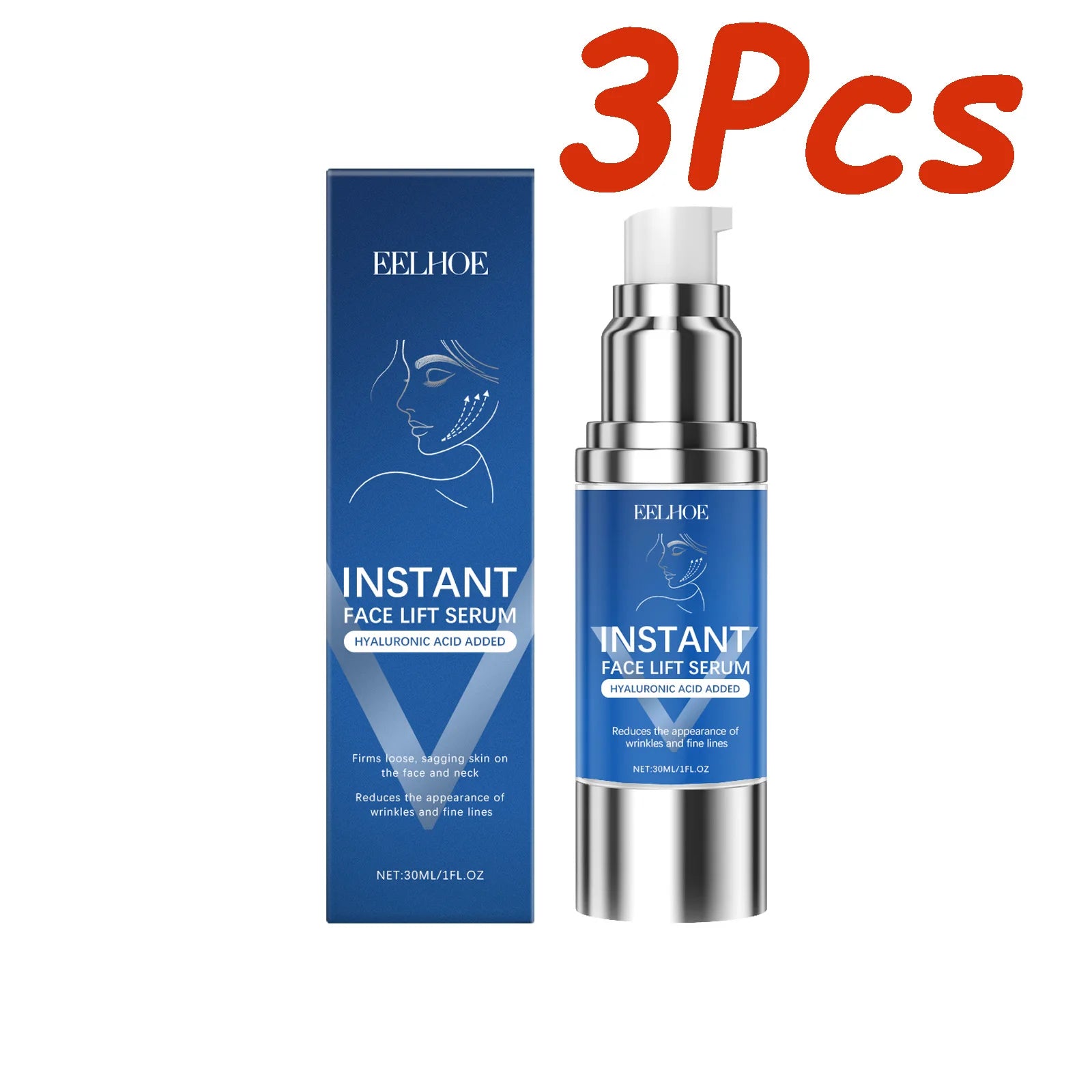 Instant Face Lifting Serum Firming Anti-Wrinkle Deep Moisturizing Brightening Smoothing Fade Fine Lines Tightening Essence Oasis Select 3 x 30ml Boxed