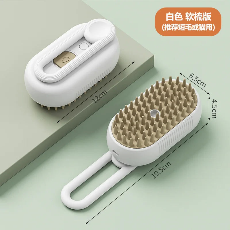Cat and Dog Pet Spray Massage Comb, One-click Spray Anti-flying Hair Comb, Bath Brush, Hair Removal Pet Products Oasis Select White
