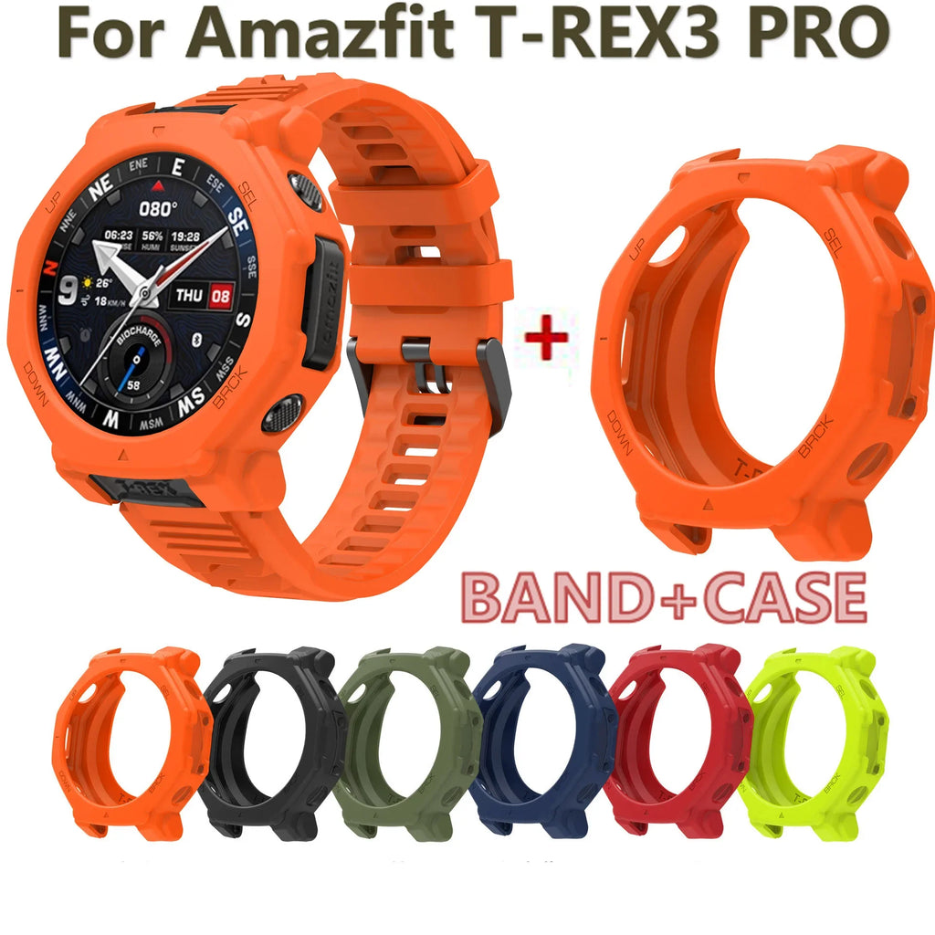 Silicone Band & Case Cover for Amazfit T-Rex 3 Pro – Strap Smartwatch Band & Case Oasis Select