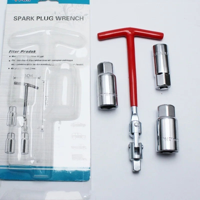 1Pcs 3 in 1 Car Motorcycle Repairing Tool Car Tool Kit Spark Plug Removal Tool Socket Wrench 16Mm /18Mm/21Mmt-Handle Wrench Oasis Select 4Pcs