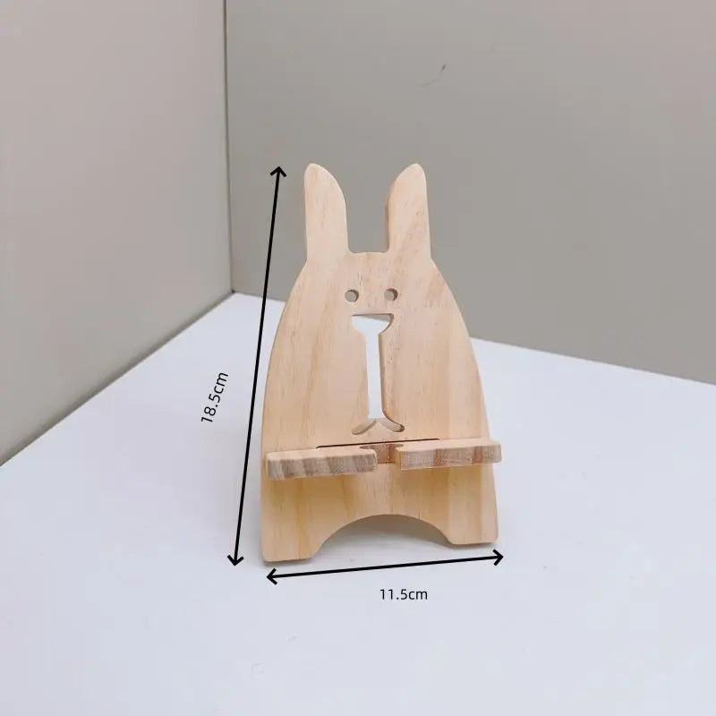 1PCS Wooden Foldable Phone Stand Creative Cartoon Shape Desktop Lazy Bracket Charging Base Oasis Select A3