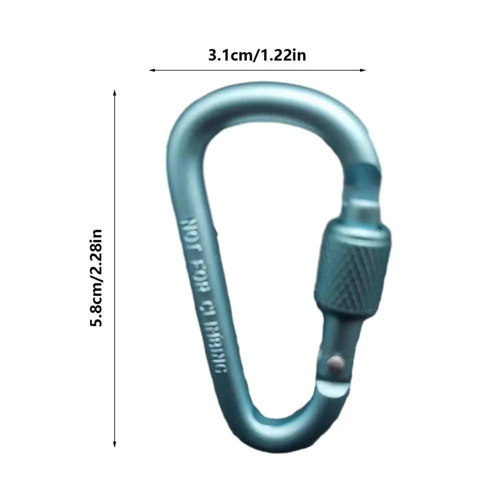 D-shape Carabiner Aluminium Alloy Sports Keychain  Multi Colors with Lock D-shape Carabiner Camping Hiking Hook Outdoor Tool
