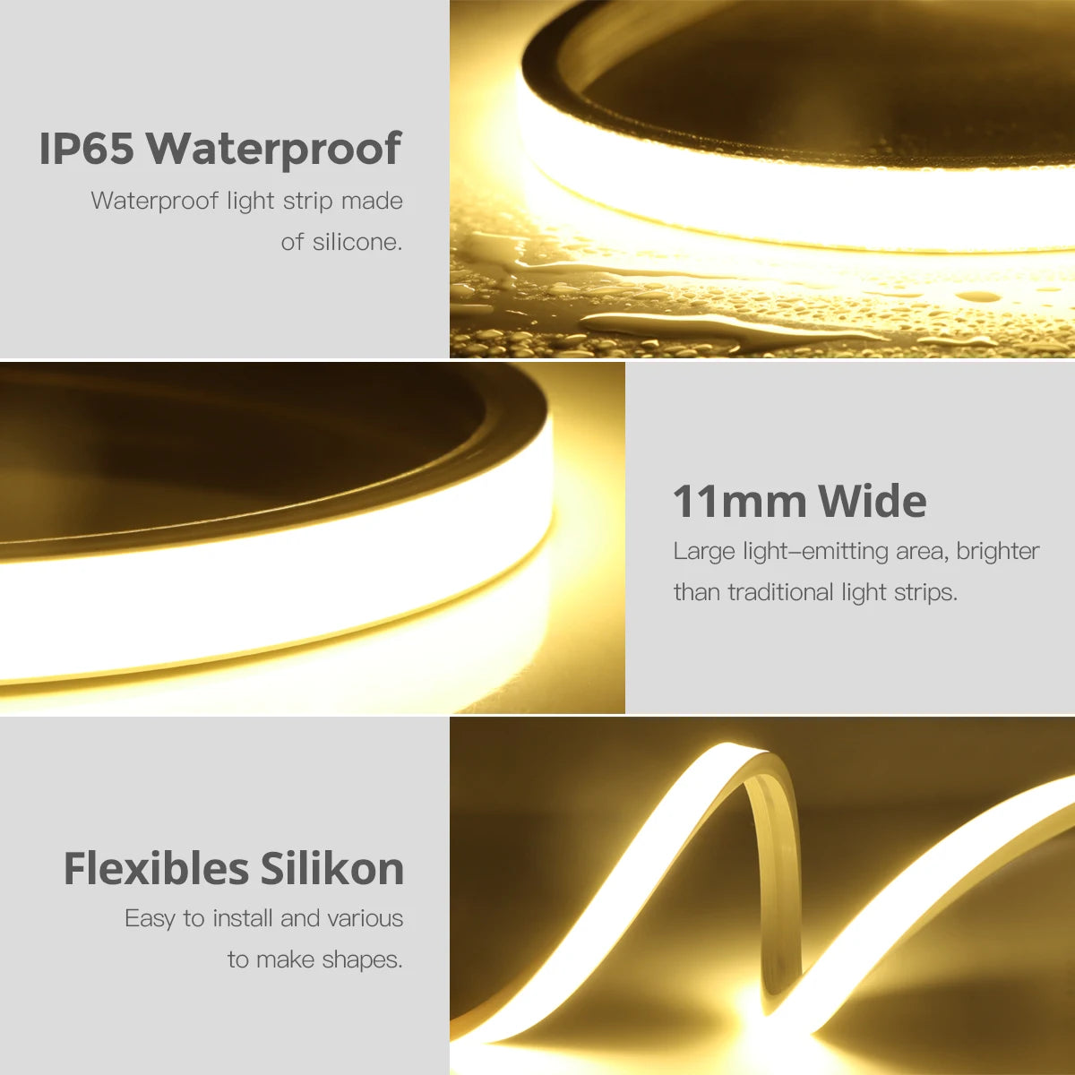 5V USB COB LED Neon Strip Lights 1-5M Waterproof Flexible Neon Tape for Bathroom Cabinet Home Decor Room TV Backlight Oasis Select