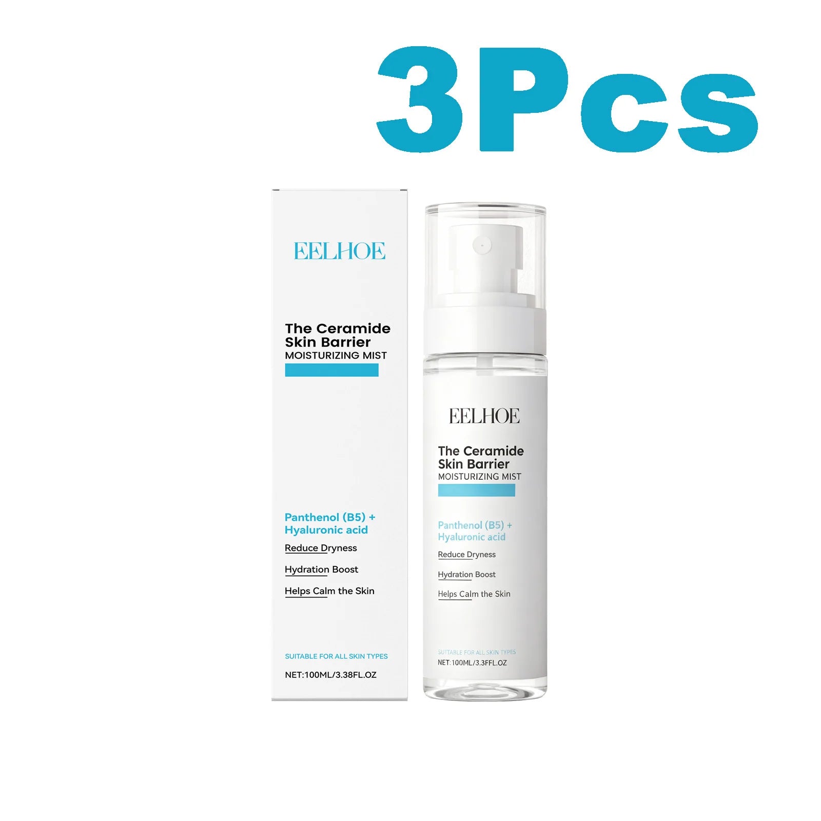 Hyaluronic Acid Hydrating Face Mist Oil Control Minimizes Pores Tightens Skin Soothes Lifting Brightening Refreshing Toner Spray Oasis Select 3 x 100ml Boxed