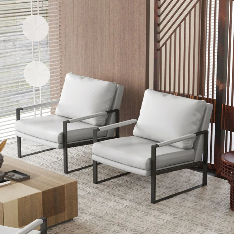 Nordic lazy sofa light luxury sales single wrought iron leisure chair balcony negotiation bedroom living room minimalist sofa Oasis Select