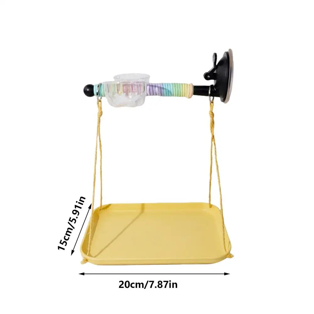 Bird Perch Stand Suction Cup Grinding Stick Window Bird Perch Toy for Parakeet Cockatiel Conure Parrot Lovebirds Car Outdoor Oasis Select Yellow