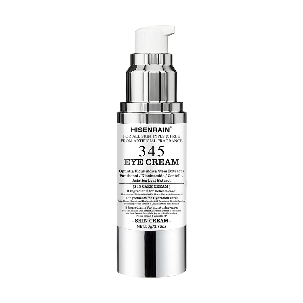 HISENRAIN 345 Eye Cream for All Skin Types Moisturizing Hydrating Anti-Aging Reduces Dark Circles Fine Lines Puffy Eyes. Oasis Select 50g 50g