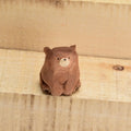 Gifts Solid Wood Wooden Bear Figurines Cute Hand Carved Polar Bear Ornament Miniature Funny Mini Bear Statue Garden Oasis Select Brown