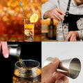 Stainless Steel Boston Mixer Set Bartending Kit Bar Tools With Cocktail Recipe, Pourer Muddler Jigger Oasis Select As Shown NONE