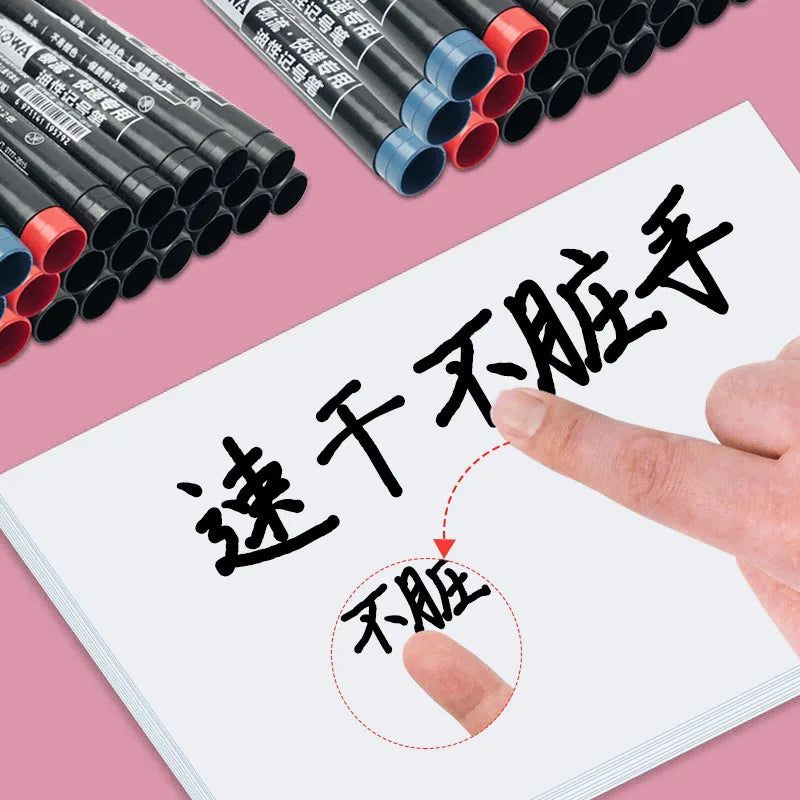 10pcs Waterproof Permanent Markers, Large Capacity Black Ink, Oil-Based, Ideal for Office & Marketing Use Oasis Select