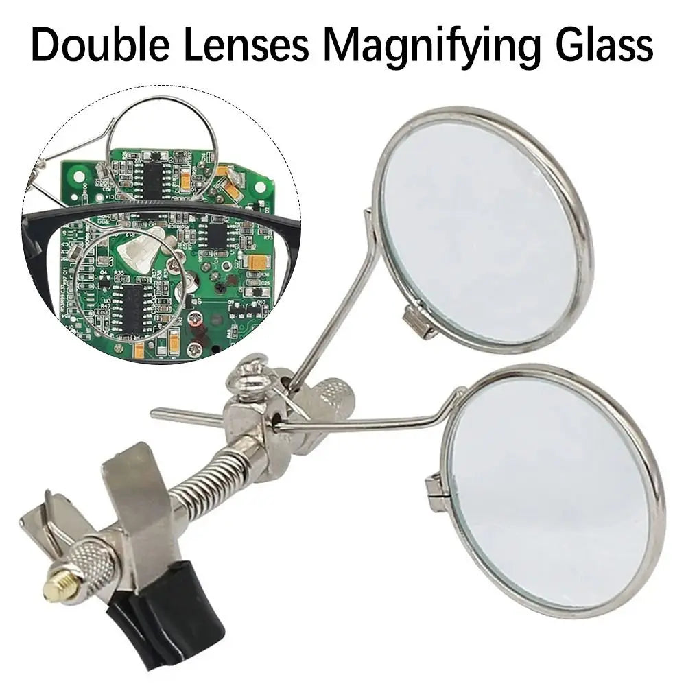 Rotatable MINI Magnifier 10X Double Lenses Magnifying Glass Stainless Steel Clip Magnifier Diameter 25mm Monocular Magnifier Oasis Select