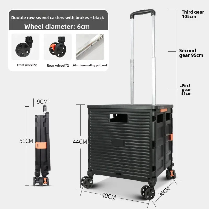 Multi-functional Silent wheel folding shopping cart household trolley trolley supermarket shopping cart Oasis Select