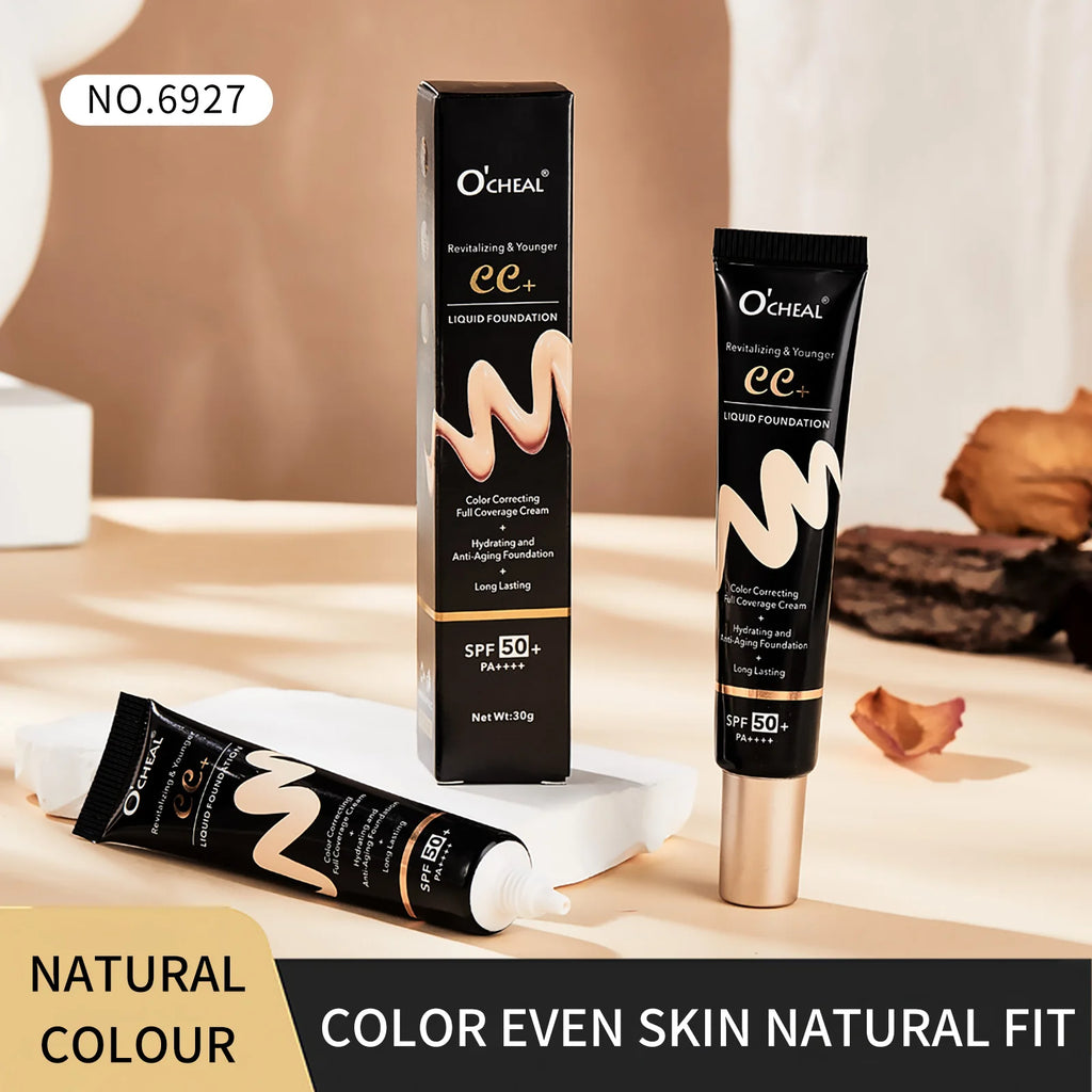 Ocheal 30g BB/CC sunscreen Cream SPF 50/PA+++ Facial Liquid Foundation Cream Anti-Aging Long Lasting Full Coverage Cream Powder Oasis Select