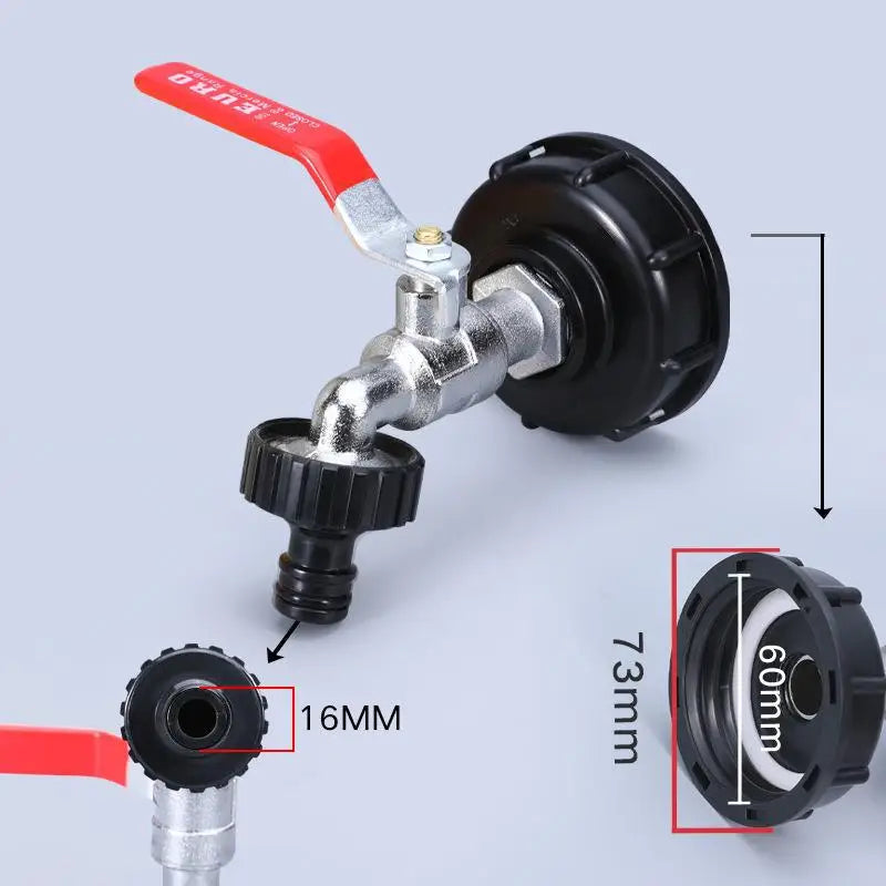Durable IBC Tank Tap Adapter S60*6 Coarse Thread to 1/2'' 3/4'' Connector Replacement Valve Garden Home Valve Fitting Faucet Oasis Select