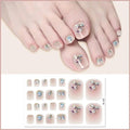 22 Counts Glitter Toe Nail Stickers, Removable Flash Toe Nail Wraps Self Adhesive French Toenail Nail Strips for DIY Manicure Oasis Select 15
