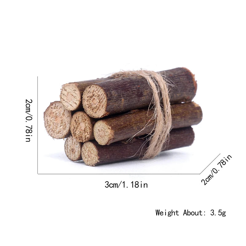 2/5Bundles 1:12 Dollhouse Miniature Bonfire Firewood Model Party Living Scene Decor Toy Doll House Accessories Oasis Select