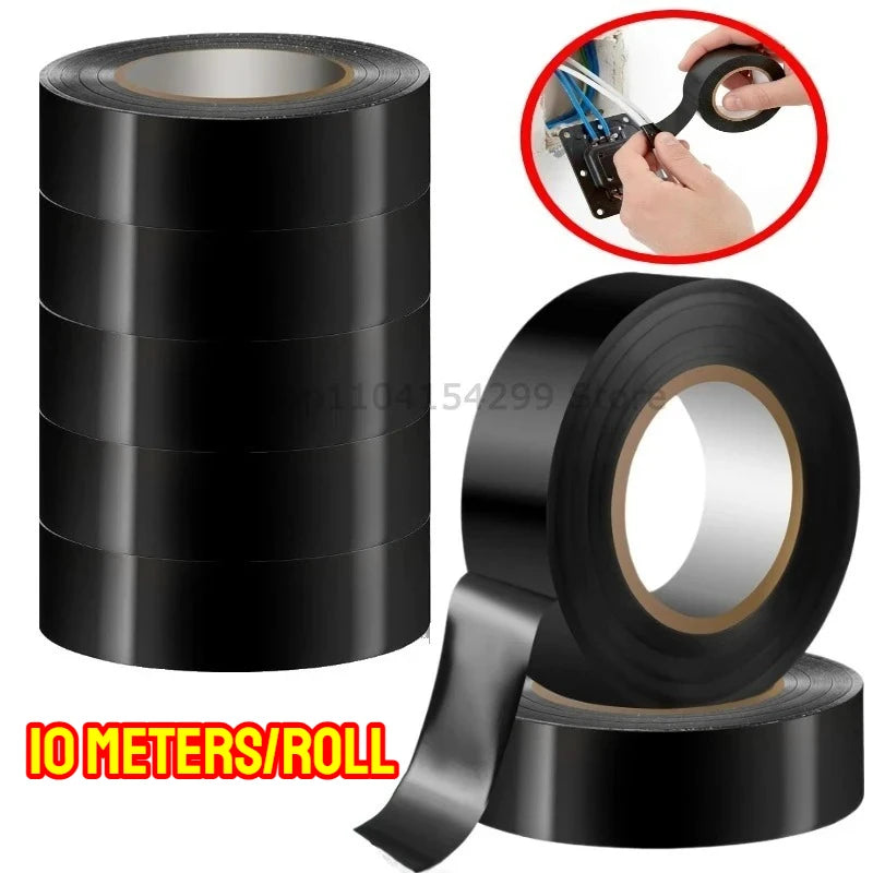 10/100M High-Temperature Resistant Black Rubber Electrical Tape Durable and Soft Insulating Adhesive, Used for Industrial Oasis Select Black 10M