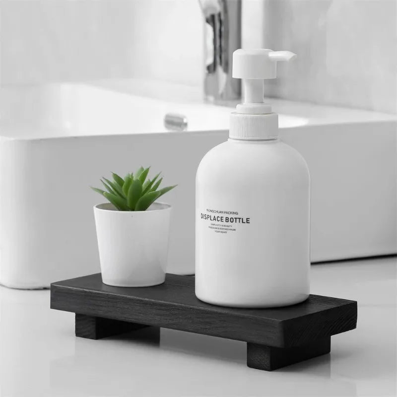 Tray Display Stand Farmhouse Bathroom Decor Wooden Soap Pedestal Riser Kitchen Dish Holder for Vanity Counter Sink Oasis Select