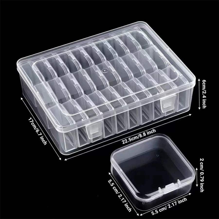 Durable plastic storage box, 14/30 compartments and small container - transparent jewelry and small item organizer Oasis Select 30 grids