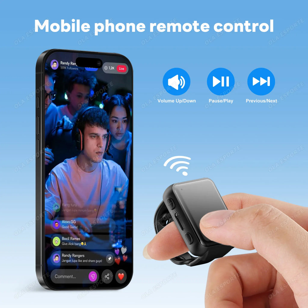 Smart Bluetooth Ring Remote – Selfie, Scroll & Page Turner