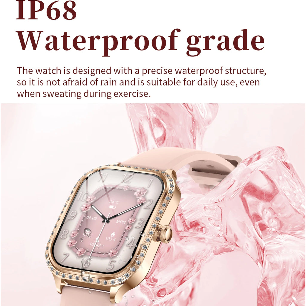 New Women Fashion Smart Watch Lady Blue Tooth Call Smartwatch Waterproof Health Monitor Wristwatch Sports Fitness Tracker Music Oasis Select