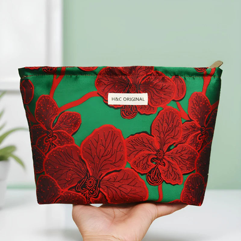Women's Large Travel Cosmetic Bag – Silicone Toiletry Organizer Travel Cosmetic Bag Oasis Select red M