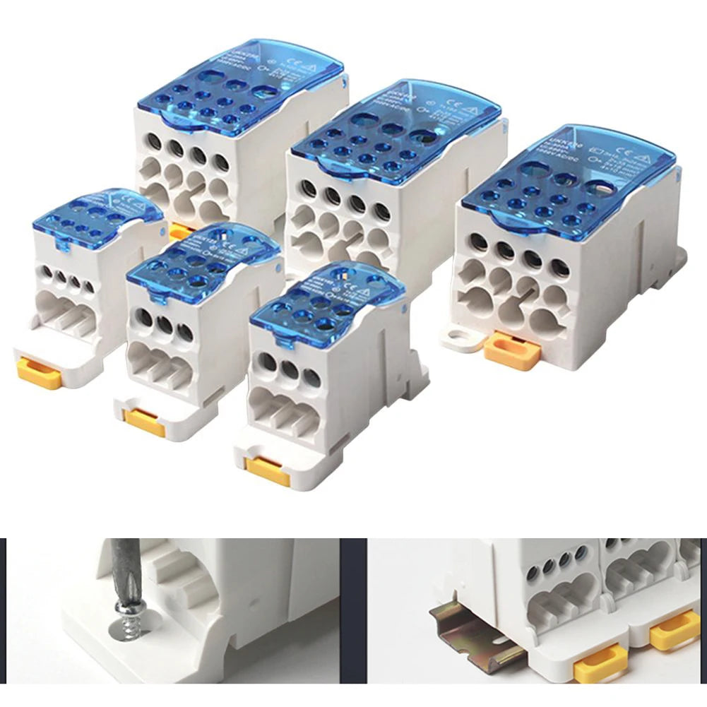 80A ~500A Electric Split Din Rail Terminal Block Junction Box Power Wire Electrical Connector Terminal Block Connector Oasis Select