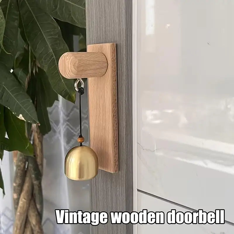 Vintage Wooden Doorbell – Mechanical No-Power Farmhouse Style