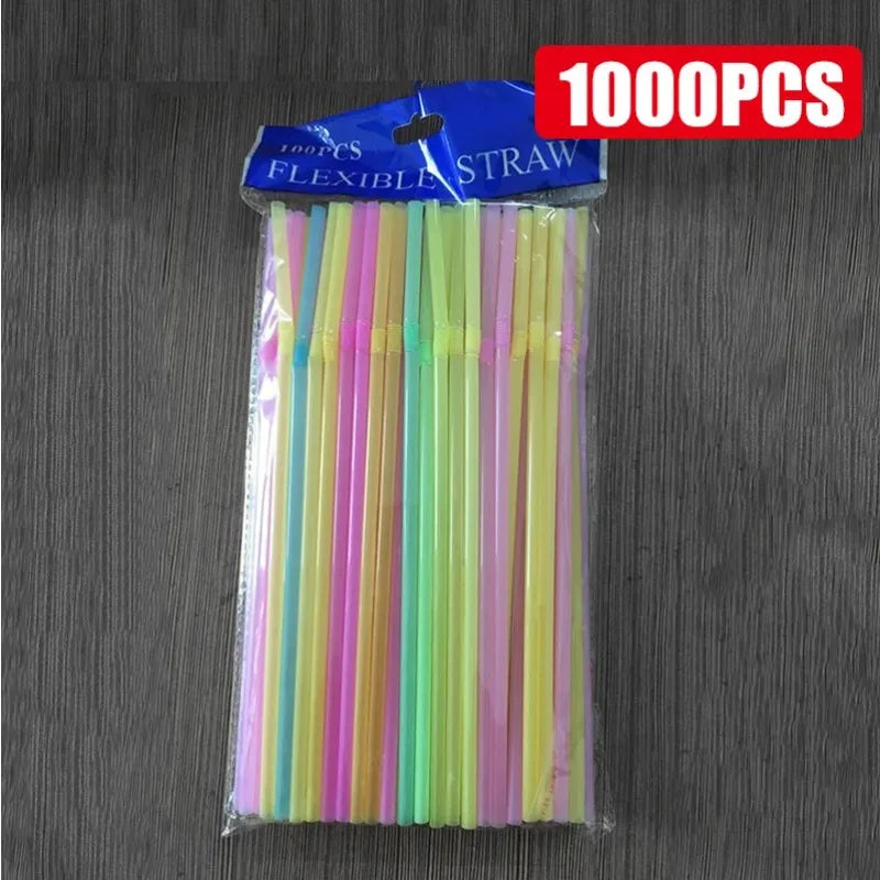 Multicolor Fluorescent Straws Bendable Drinking Straws Beverage Kunststof Straws Wedding Decor Kitchen Beverage Party Supplies Oasis Select color10