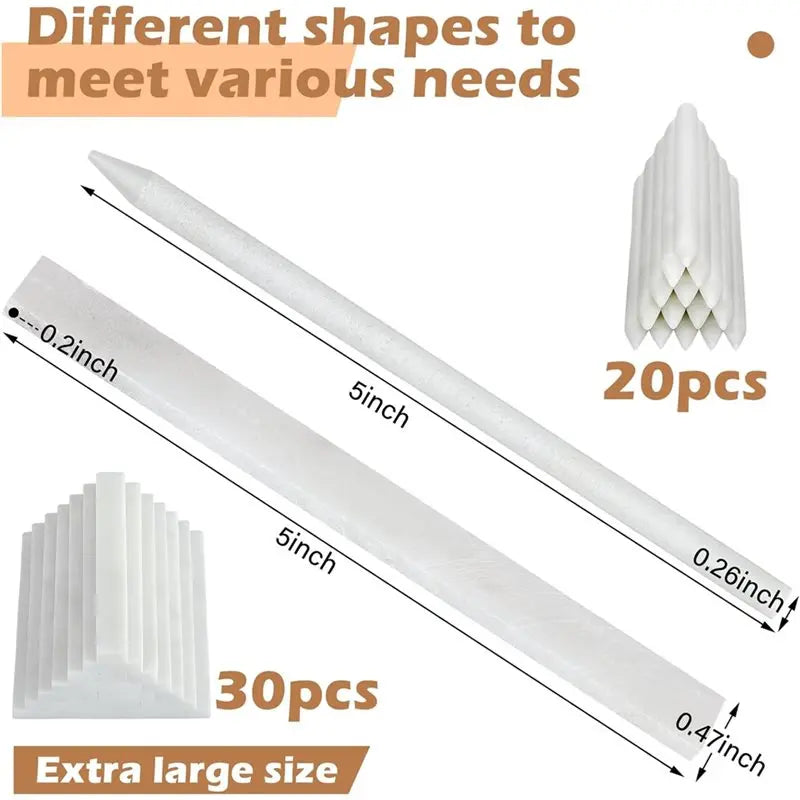 LIKE WISH Round 20Pcs And Flat 30Pcs Soapstone Pen For Welding White Soapstone Pencils 50 Pcs For Welding Metal Fabrication Text Oasis Select