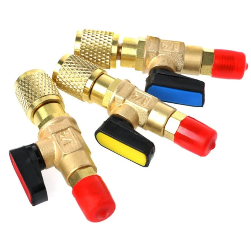 Three Color 1/4 "external Thread To 1/4" Internal Thread SAE Straight Through Ball Valve Refrigerant R22 AC Load Oasis Select