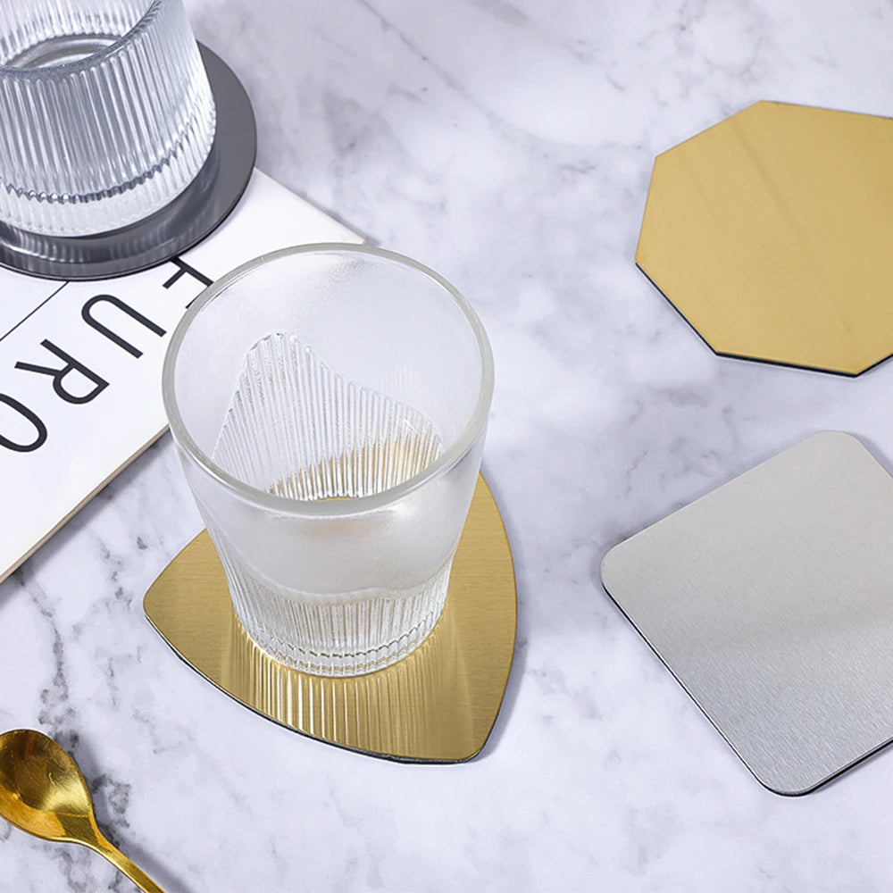 Stainless Steel Coaster Table Mat Cafe Non-slip Pad Insulation Placemat Bar Dining Table Decor Home Simple Photography Props Oasis Select