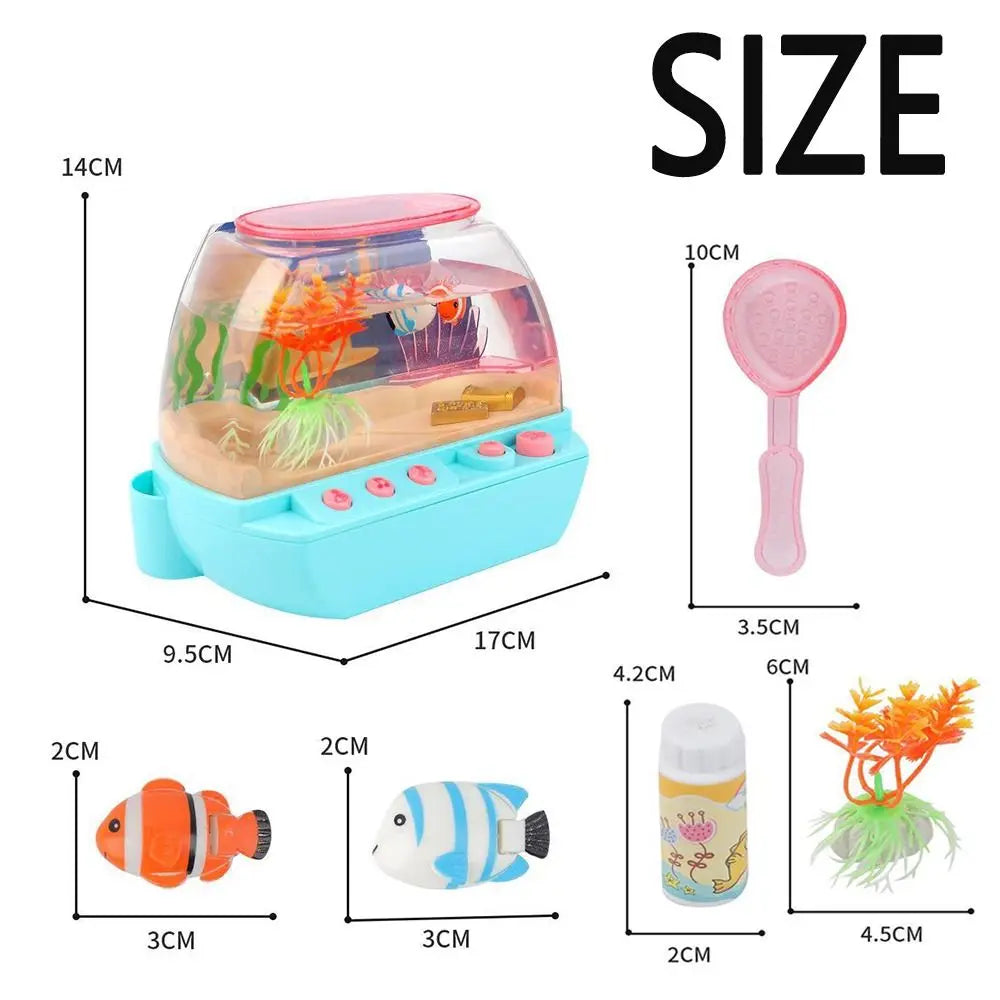 LED Mini Fish Tank Toy with Music & Fishing Game | Desktop Kids Aquarium Toy Oasis Select